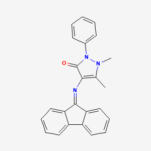 molecular formula C24H19N3O B11540752 Pyrazol-3-one, 4-(fluoren-9-ylideneamino)-1,5-dimethyl-2-phenyl-1,2-dihydro- 