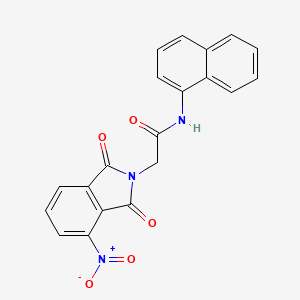 molecular formula C20H13N3O5 B11540810 N-(naphthalen-1-yl)-2-(4-nitro-1,3-dioxo-1,3-dihydro-2H-isoindol-2-yl)acetamide 