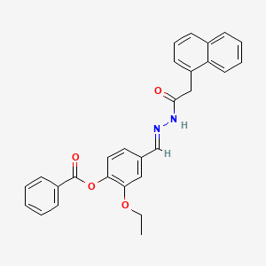 molecular formula C28H24N2O4 B11540844 2-Ethoxy-4-(2-(1-naphthylacetyl)carbohydrazonoyl)phenyl benzoate CAS No. 339580-09-5