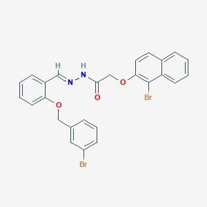 molecular formula C26H20Br2N2O3 B11540855 N'-[(E)-{2-[(3-bromobenzyl)oxy]phenyl}methylidene]-2-[(1-bromonaphthalen-2-yl)oxy]acetohydrazide 