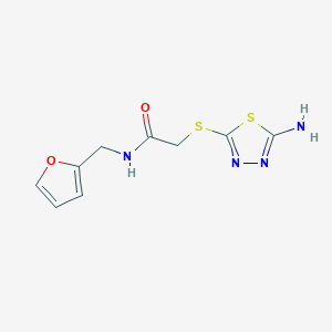 molecular formula C9H10N4O2S2 B11540909 2-[(5-amino-1,3,4-thiadiazol-2-yl)sulfanyl]-N-(furan-2-ylmethyl)acetamide CAS No. 311785-69-0