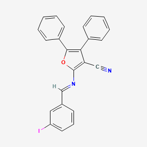 molecular formula C24H15IN2O B11541052 2-{[(E)-(3-iodophenyl)methylidene]amino}-4,5-diphenylfuran-3-carbonitrile 