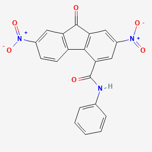 molecular formula C20H11N3O6 B11541067 2,7-dinitro-9-oxo-N-phenyl-9H-fluorene-4-carboxamide 