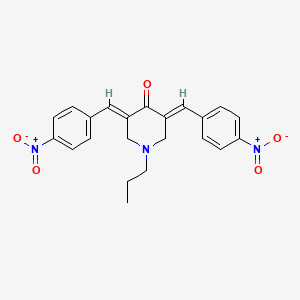 molecular formula C22H21N3O5 B11541087 (3E,5E)-3,5-bis[(4-nitrophenyl)methylidene]-1-propylpiperidin-4-one 