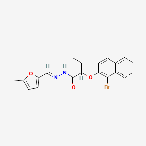 molecular formula C20H19BrN2O3 B11541092 2-[(1-bromonaphthalen-2-yl)oxy]-N'-[(E)-(5-methylfuran-2-yl)methylidene]butanehydrazide 