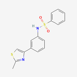 molecular formula C16H14N2O2S2 B11541116 N-[3-(2-methyl-1,3-thiazol-4-yl)phenyl]benzenesulfonamide 
