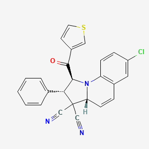 molecular formula C25H16ClN3OS B11541157 (1S,2S,3aR)-7-chloro-2-phenyl-1-(3-thienylcarbonyl)-1,2-dihydropyrrolo[1,2-a]quinoline-3,3(3aH)-dicarbonitrile 