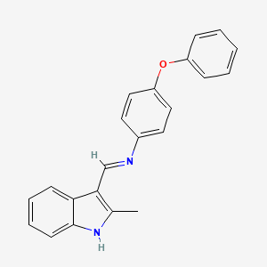 molecular formula C22H18N2O B11541188 N-[(E)-(2-methyl-1H-indol-3-yl)methylidene]-4-phenoxyaniline 