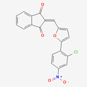 molecular formula C20H10ClNO5 B11541202 2-{[5-(2-chloro-4-nitrophenyl)furan-2-yl]methylidene}-1H-indene-1,3(2H)-dione 
