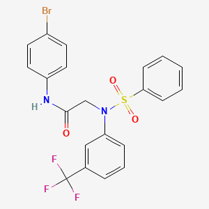 molecular formula C21H16BrF3N2O3S B11541205 N-(4-Bromophenyl)-2-{N-[3-(trifluoromethyl)phenyl]benzenesulfonamido}acetamide 