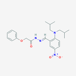 molecular formula C23H30N4O4 B11541237 N'-[(E)-{2-[bis(2-methylpropyl)amino]-5-nitrophenyl}methylidene]-2-phenoxyacetohydrazide 