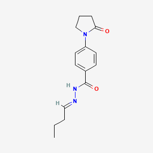 molecular formula C15H19N3O2 B11541343 N'-[(1E)-butylidene]-4-(2-oxopyrrolidin-1-yl)benzohydrazide 