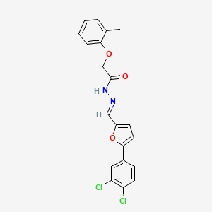 molecular formula C20H16Cl2N2O3 B11541367 N'-[(E)-[5-(3,4-Dichlorophenyl)furan-2-YL]methylidene]-2-(2-methylphenoxy)acetohydrazide 