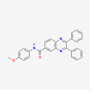 molecular formula C28H21N3O2 B11541381 N-(4-methoxyphenyl)-2,3-diphenylquinoxaline-6-carboxamide 
