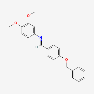 molecular formula C22H21NO3 B11541463 N-{(E)-[4-(benzyloxy)phenyl]methylidene}-3,4-dimethoxyaniline 