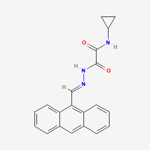 molecular formula C20H17N3O2 B11541509 2-(N'-Anthracen-9-ylmethylene-hydrazino)-N-cyclopropyl-2-oxo-acetamide 
