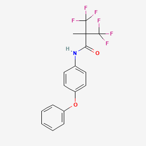 molecular formula C17H13F6NO2 B11541535 3,3,3-trifluoro-2-methyl-N-(4-phenoxyphenyl)-2-(trifluoromethyl)propanamide 