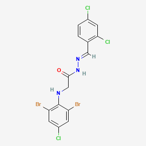 molecular formula C15H10Br2Cl3N3O B11541691 2-[(2,6-Dibromo-4-chlorophenyl)amino]-N'-[(E)-(2,4-dichlorophenyl)methylidene]acetohydrazide 