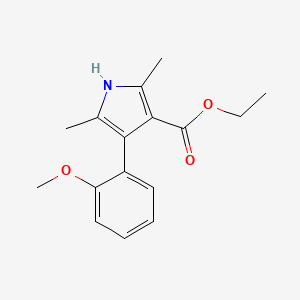 molecular formula C16H19NO3 B11541785 ethyl 4-(2-methoxyphenyl)-2,5-dimethyl-1H-pyrrole-3-carboxylate 