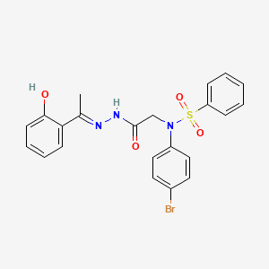molecular formula C22H20BrN3O4S B11541813 N-(4-bromophenyl)-N-(2-{(2E)-2-[1-(2-hydroxyphenyl)ethylidene]hydrazinyl}-2-oxoethyl)benzenesulfonamide (non-preferred name) 