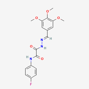 molecular formula C18H18FN3O5 B11541909 N-(4-Fluorophenyl)-2-oxo-2-(2-(3,4,5-trimethoxybenzylidene)hydrazino)acetamide 