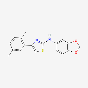 molecular formula C18H16N2O2S B11541983 N-(1,3-benzodioxol-5-yl)-4-(2,5-dimethylphenyl)-1,3-thiazol-2-amine 