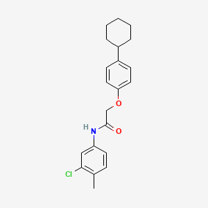 molecular formula C21H24ClNO2 B11542118 N-(3-chloro-4-methylphenyl)-2-(4-cyclohexylphenoxy)acetamide 