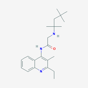 molecular formula C22H33N3O B11542154 N-(2-ethyl-3-methylquinolin-4-yl)-N~2~-(2,4,4-trimethylpentan-2-yl)glycinamide 
