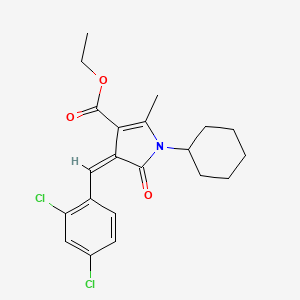 molecular formula C21H23Cl2NO3 B11542181 ethyl (4Z)-1-cyclohexyl-4-(2,4-dichlorobenzylidene)-2-methyl-5-oxo-4,5-dihydro-1H-pyrrole-3-carboxylate 