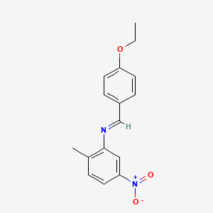 molecular formula C16H16N2O3 B11542215 N-[(E)-(4-ethoxyphenyl)methylidene]-2-methyl-5-nitroaniline 