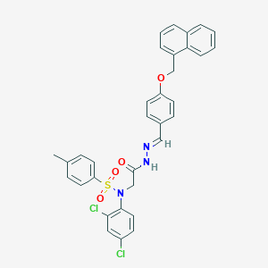 molecular formula C33H27Cl2N3O4S B11542300 N-(2,4-Dichlorophenyl)-4-methyl-N-({N'-[(E)-{4-[(naphthalen-1-YL)methoxy]phenyl}methylidene]hydrazinecarbonyl}methyl)benzene-1-sulfonamide 
