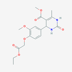 molecular formula C18H22N2O7 B11542303 Methyl 4-[4-(2-ethoxy-2-oxoethoxy)-3-methoxyphenyl]-6-methyl-2-oxo-1,2,3,4-tetrahydropyrimidine-5-carboxylate 