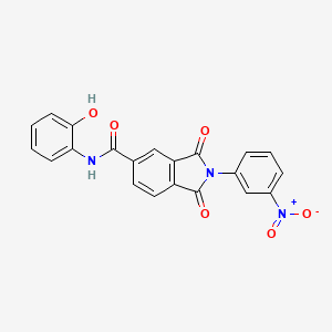 molecular formula C21H13N3O6 B11542304 N-(2-hydroxyphenyl)-2-(3-nitrophenyl)-1,3-dioxo-2,3-dihydro-1H-isoindole-5-carboxamide 
