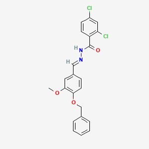 molecular formula C22H18Cl2N2O3 B11542320 N'-[(E)-[4-(Benzyloxy)-3-methoxyphenyl]methylidene]-2,4-dichlorobenzohydrazide 
