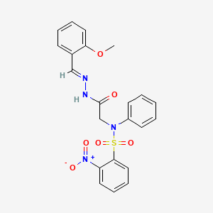 molecular formula C22H20N4O6S B11542350 N-({N'-[(E)-(2-Methoxyphenyl)methylidene]hydrazinecarbonyl}methyl)-2-nitro-N-phenylbenzene-1-sulfonamide 