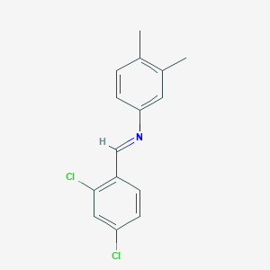 molecular formula C15H13Cl2N B11542442 N-[(E)-(2,4-dichlorophenyl)methylidene]-3,4-dimethylaniline 