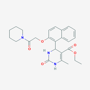 molecular formula C25H29N3O5 B11542523 Ethyl 6-methyl-2-oxo-4-{2-[2-oxo-2-(piperidin-1-yl)ethoxy]naphthalen-1-yl}-1,2,3,4-tetrahydropyrimidine-5-carboxylate 
