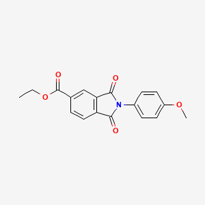 molecular formula C18H15NO5 B11542657 ethyl 2-(4-methoxyphenyl)-1,3-dioxo-2,3-dihydro-1H-isoindole-5-carboxylate 