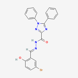 molecular formula C22H16BrN5O2 B11542766 N'-[(E)-(5-bromo-2-hydroxyphenyl)methylidene]-1,5-diphenyl-1H-1,2,4-triazole-3-carbohydrazide 