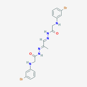 molecular formula C19H20Br2N6O2 B11542816 N',N''-(1E,2E)-propane-1,2-diylidenebis{2-[(3-bromophenyl)amino]acetohydrazide} (non-preferred name) 