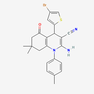 molecular formula C23H22BrN3OS B11542834 2-Amino-4-(4-bromothiophen-2-yl)-7,7-dimethyl-1-(4-methylphenyl)-5-oxo-1,4,5,6,7,8-hexahydroquinoline-3-carbonitrile CAS No. 311323-39-4