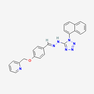 molecular formula C24H19N7O B11542889 2-({4-[(E)-{2-[1-(naphthalen-1-yl)-1H-tetrazol-5-yl]hydrazinylidene}methyl]phenoxy}methyl)pyridine 