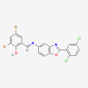 molecular formula C20H10Br2Cl2N2O2 B11542890 2,4-dibromo-6-[(E)-{[2-(2,5-dichlorophenyl)-1,3-benzoxazol-5-yl]imino}methyl]phenol 