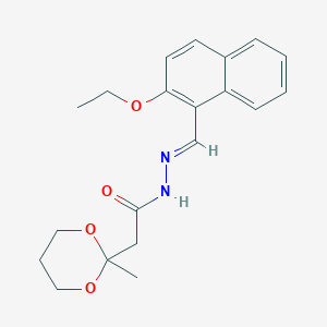 molecular formula C20H24N2O4 B11542924 N'-[(E)-(2-ethoxynaphthalen-1-yl)methylidene]-2-(2-methyl-1,3-dioxan-2-yl)acetohydrazide 