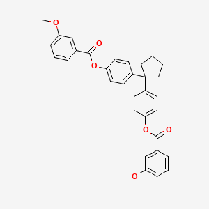 molecular formula C33H30O6 B11542965 Cyclopentane-1,1-diyldibenzene-4,1-diyl bis(3-methoxybenzoate) 