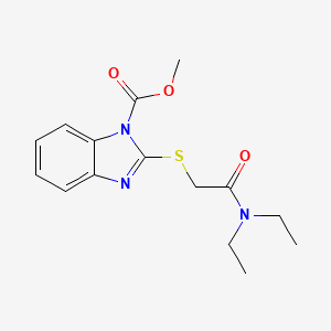 molecular formula C15H19N3O3S B11542980 methyl 2-{[2-(diethylamino)-2-oxoethyl]sulfanyl}-1H-benzimidazole-1-carboxylate 