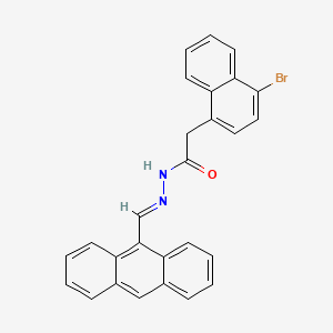 molecular formula C27H19BrN2O B11543016 N'-[(E)-anthracen-9-ylmethylidene]-2-(4-bromonaphthalen-1-yl)acetohydrazide 
