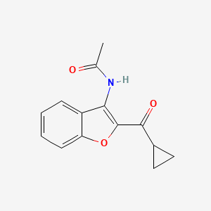 molecular formula C14H13NO3 B11543017 N-[2-(Cyclopropylcarbonyl)-1-benzofuran-3-yl]acetamide 
