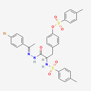 molecular formula C31H30BrN3O6S2 B11543043 4-(2-{N'-[(1E)-1-(4-Bromophenyl)ethylidene]hydrazinecarbonyl}-2-(4-methylbenzenesulfonamido)ethyl)phenyl 4-methylbenzene-1-sulfonate 