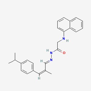 molecular formula C25H27N3O B11543231 N'-[(1E,2Z)-2-Methyl-3-[4-(propan-2-YL)phenyl]prop-2-EN-1-ylidene]-2-[(naphthalen-1-YL)amino]acetohydrazide 